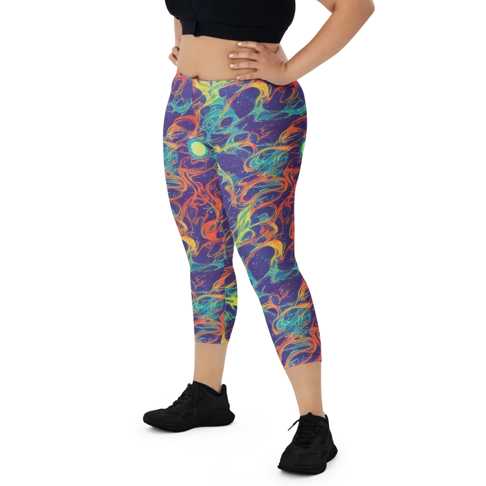 Prismatic Galaxy on Capri Leggings — Front