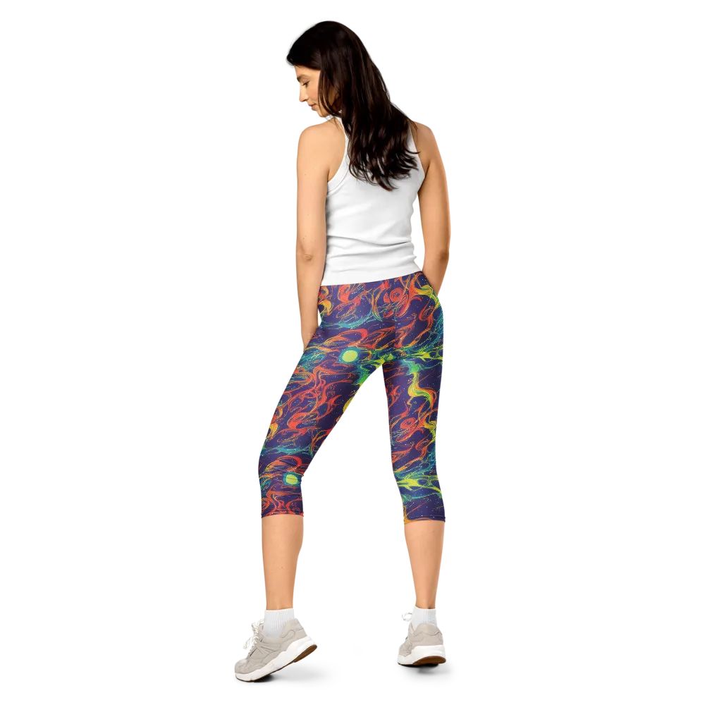 Prismatic Galaxy on Capri Leggings — Back