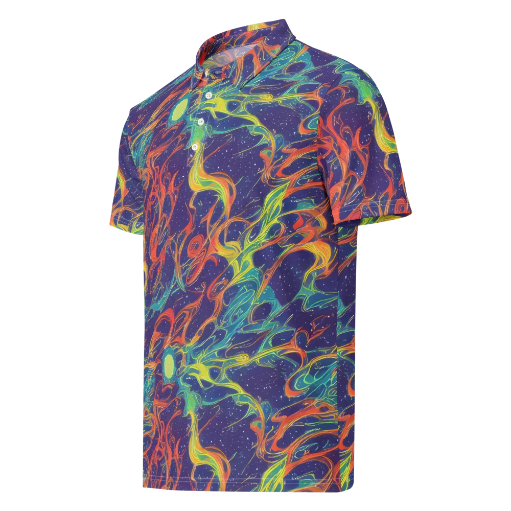 Prismatic Galaxy on Men's Slim Fit Polo Shirt — Left Front