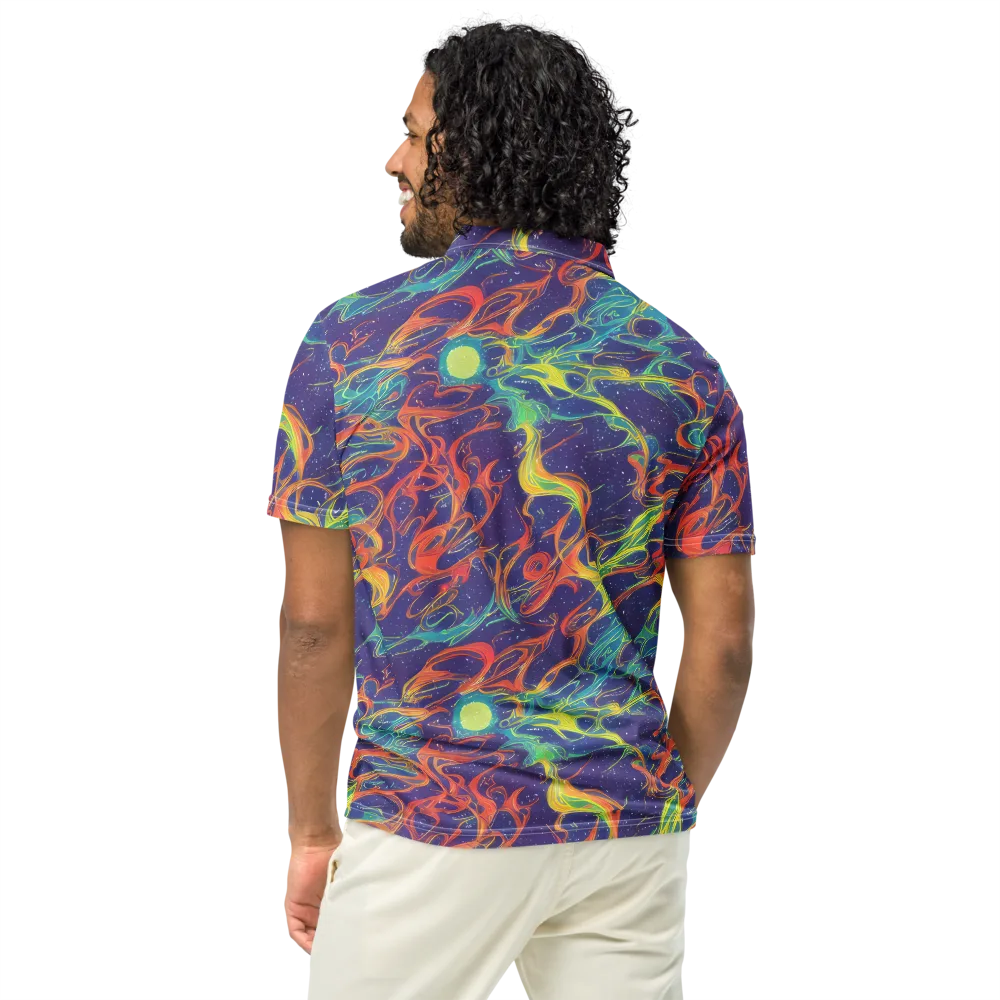 Prismatic Galaxy on Men's Slim Fit Polo Shirt — Back