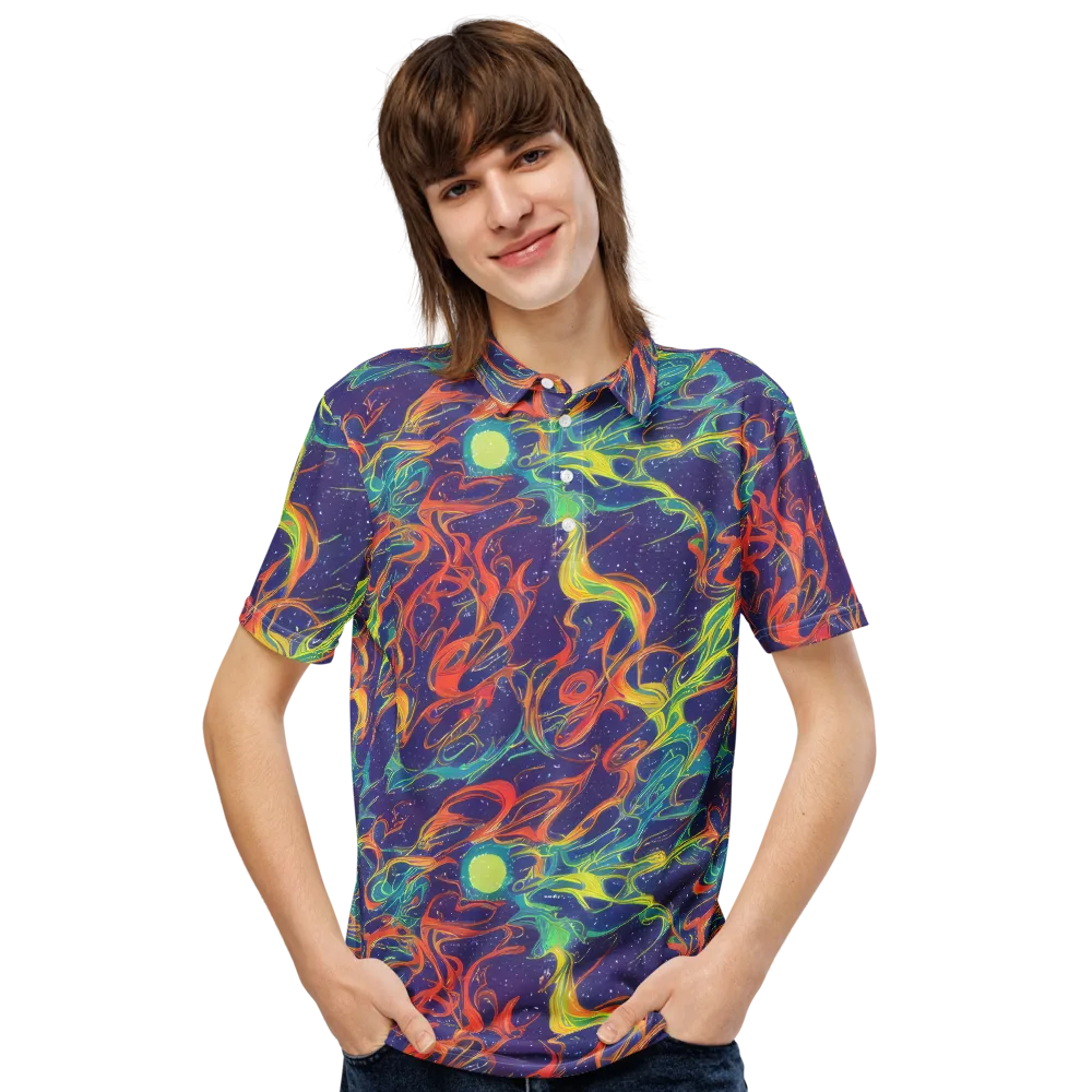 Prismatic Galaxy on Men's Slim Fit Polo Shirt — Front