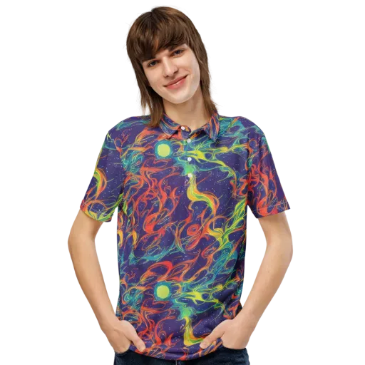 Prismatic Galaxy on a Men's Slim Fit Polo Shirt
