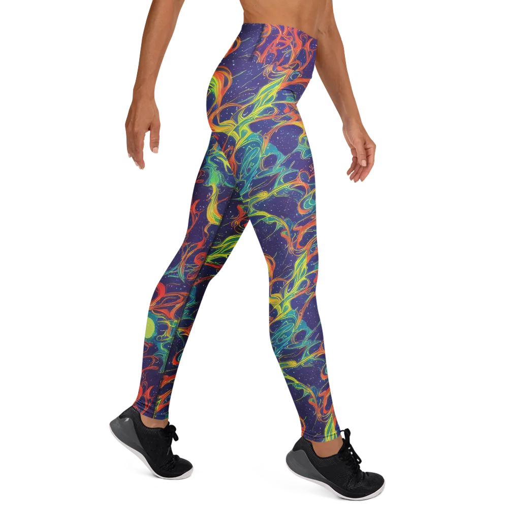 Prismatic Galaxy on Yoga Leggings — Right