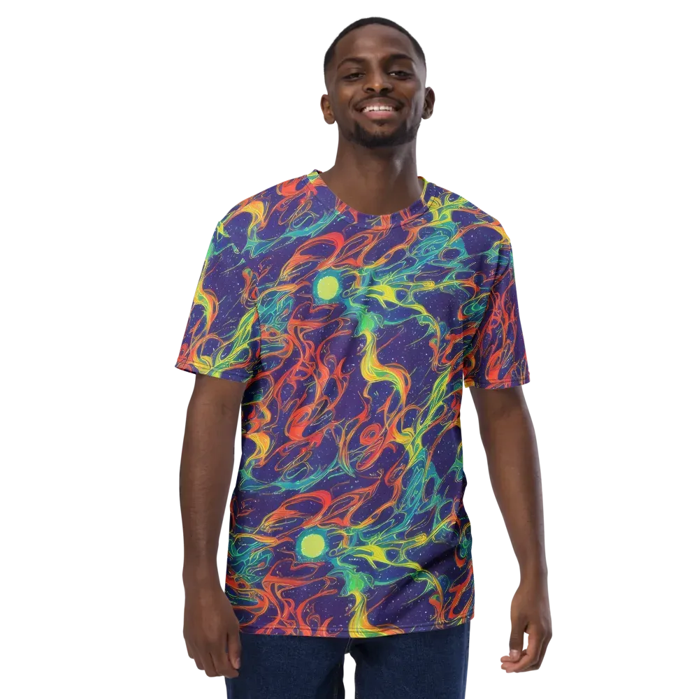 Prismatic Galaxy on Men's Crew Neck T-Shirt — Front