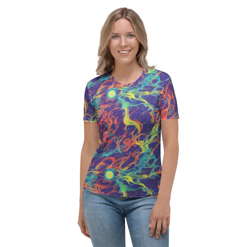 Prismatic Galaxy on Women's Crew Neck T-Shirt — Front
