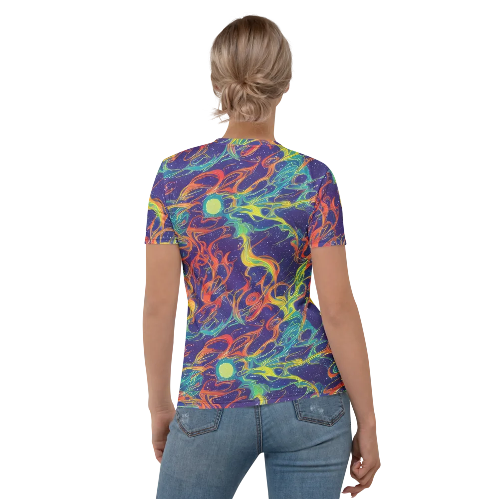 Prismatic Galaxy on Women's Crew Neck T-Shirt — Back