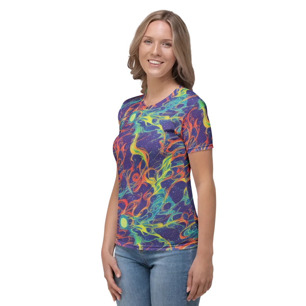 Prismatic Galaxy on Women's Crew Neck T-Shirt — Left