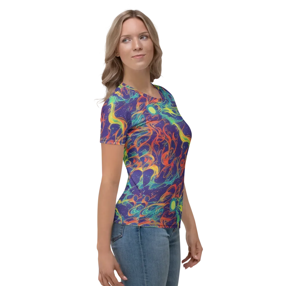Prismatic Galaxy on Women's Crew Neck T-Shirt — Right