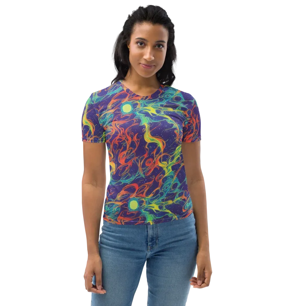 Prismatic Galaxy on Women's Crew Neck T-Shirt — Front