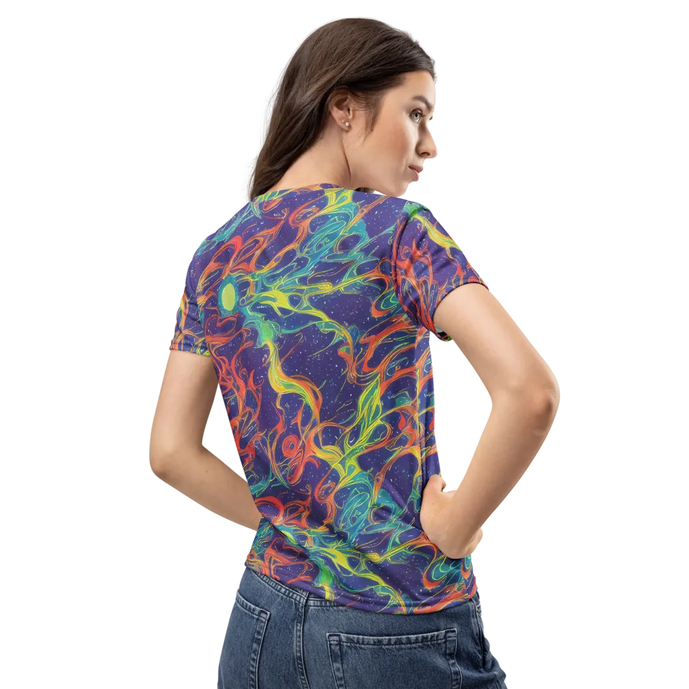 Prismatic Galaxy on Women's Crew Neck T-Shirt — Back