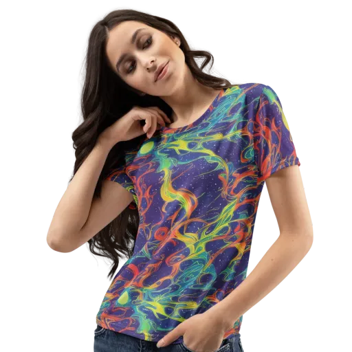 Prismatic Galaxy on a Women's Crew Neck T-Shirt