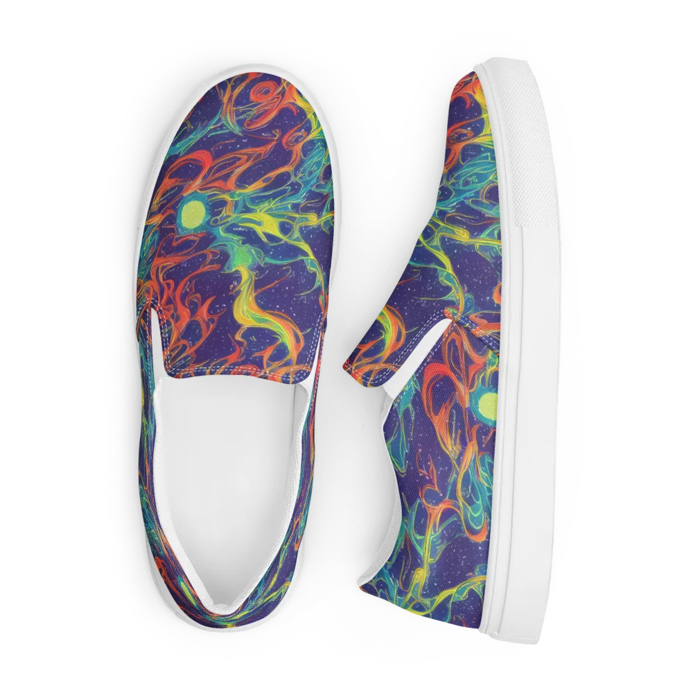 Prismatic Galaxy on Men's Slip-On Canvas Shoes — Front