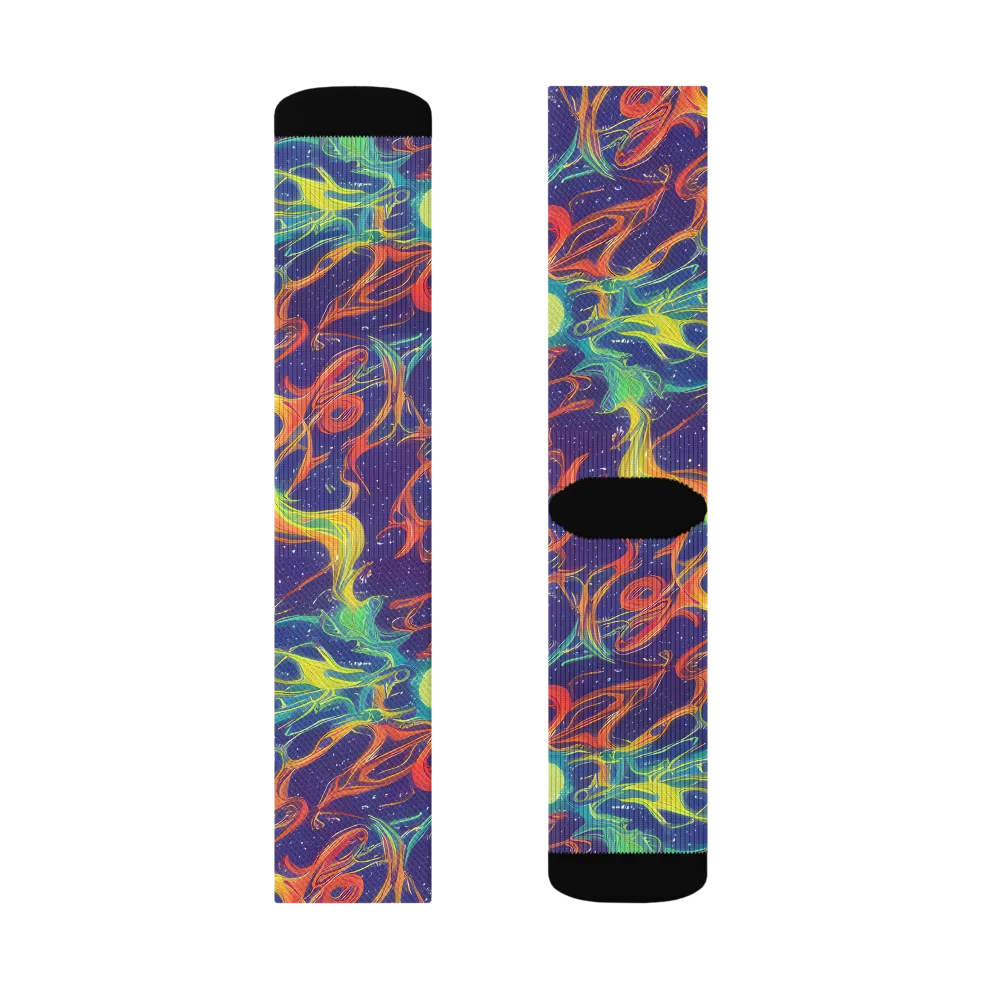 Prismatic Galaxy on Socks — Left Sock