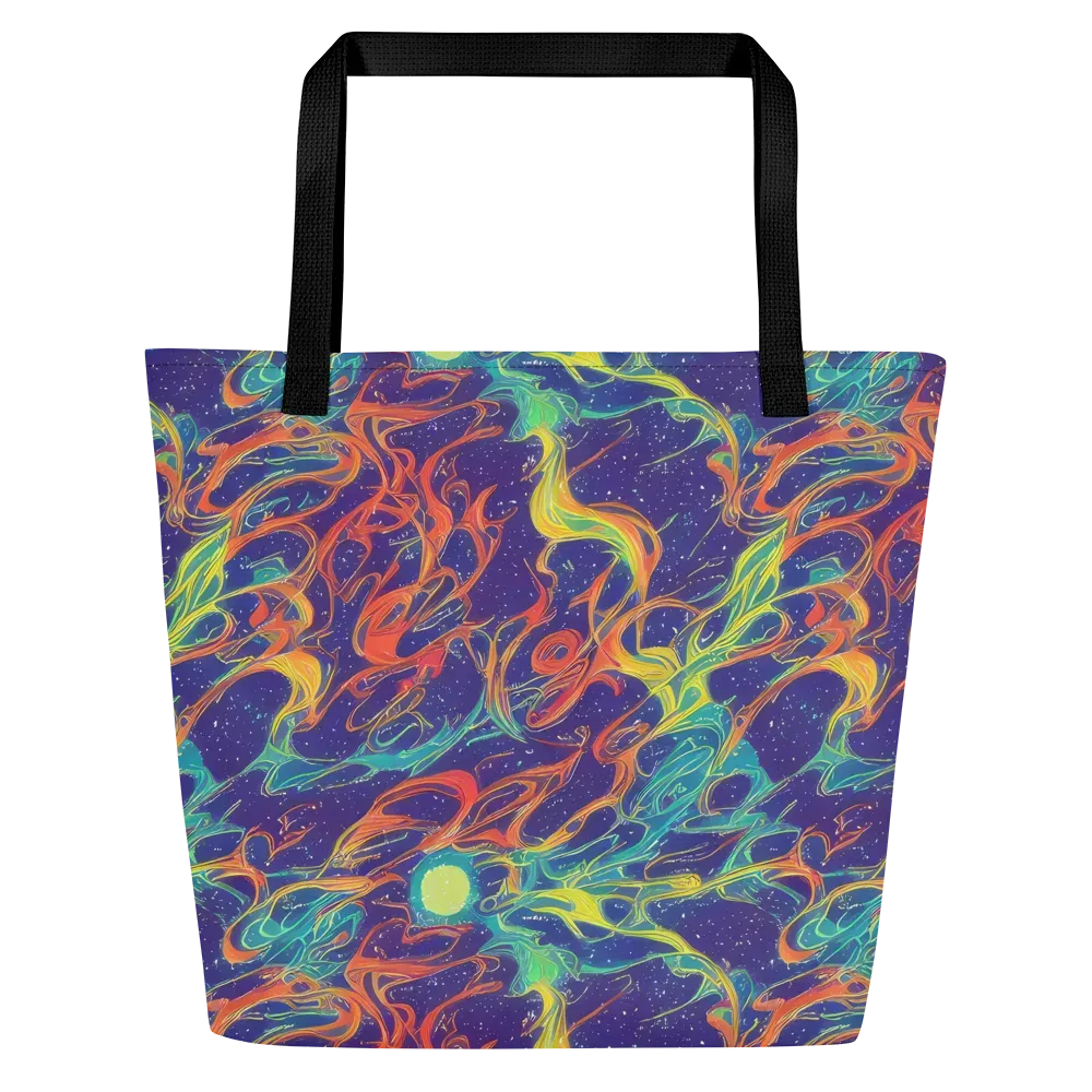Prismatic Galaxy on Large Tote Bag W/ Pocket — Front