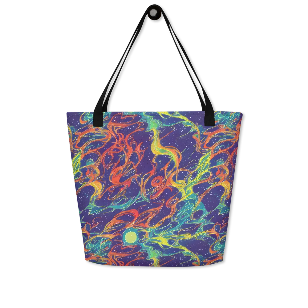 Prismatic Galaxy on Large Tote Bag W/ Pocket — Front