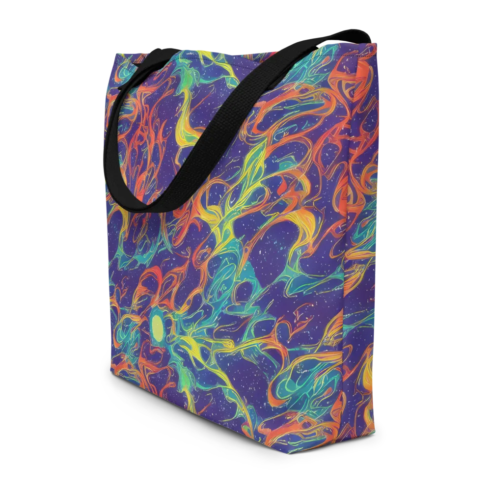 Prismatic Galaxy on Large Tote Bag W/ Pocket — Front