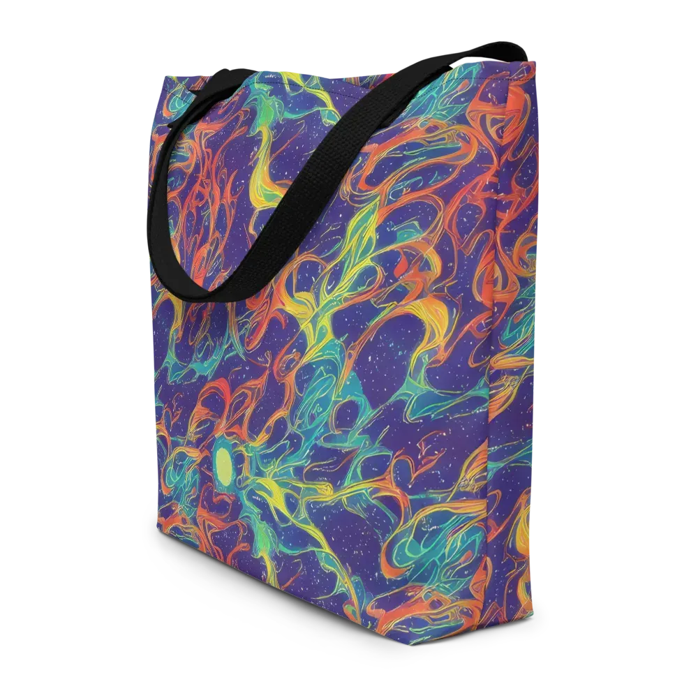 Prismatic Galaxy on Large Tote Bag W/ Pocket — Front