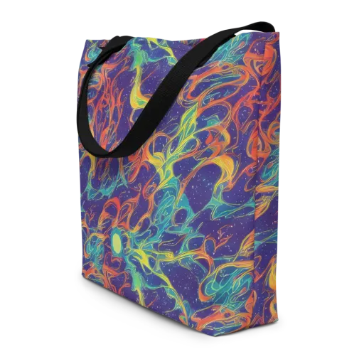 Prismatic Galaxy on a Large Tote Bag W/ Pocket