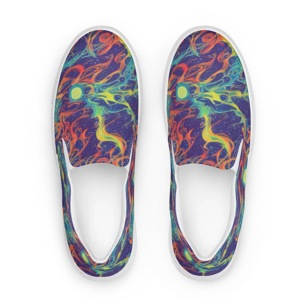 Prismatic Galaxy on Women's Slip-On Canvas Shoes — Front