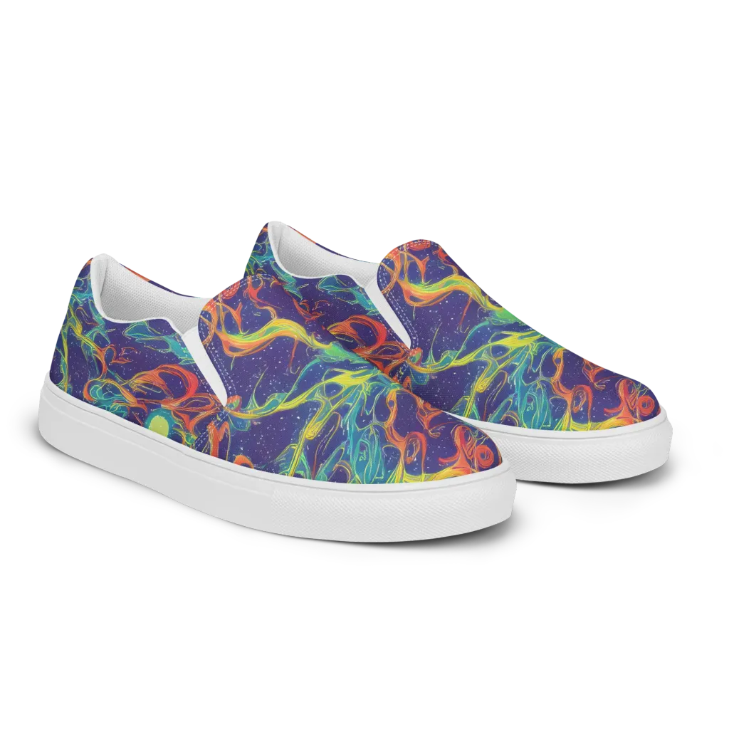 Prismatic Galaxy on Women's Slip-On Canvas Shoes — Right Front
