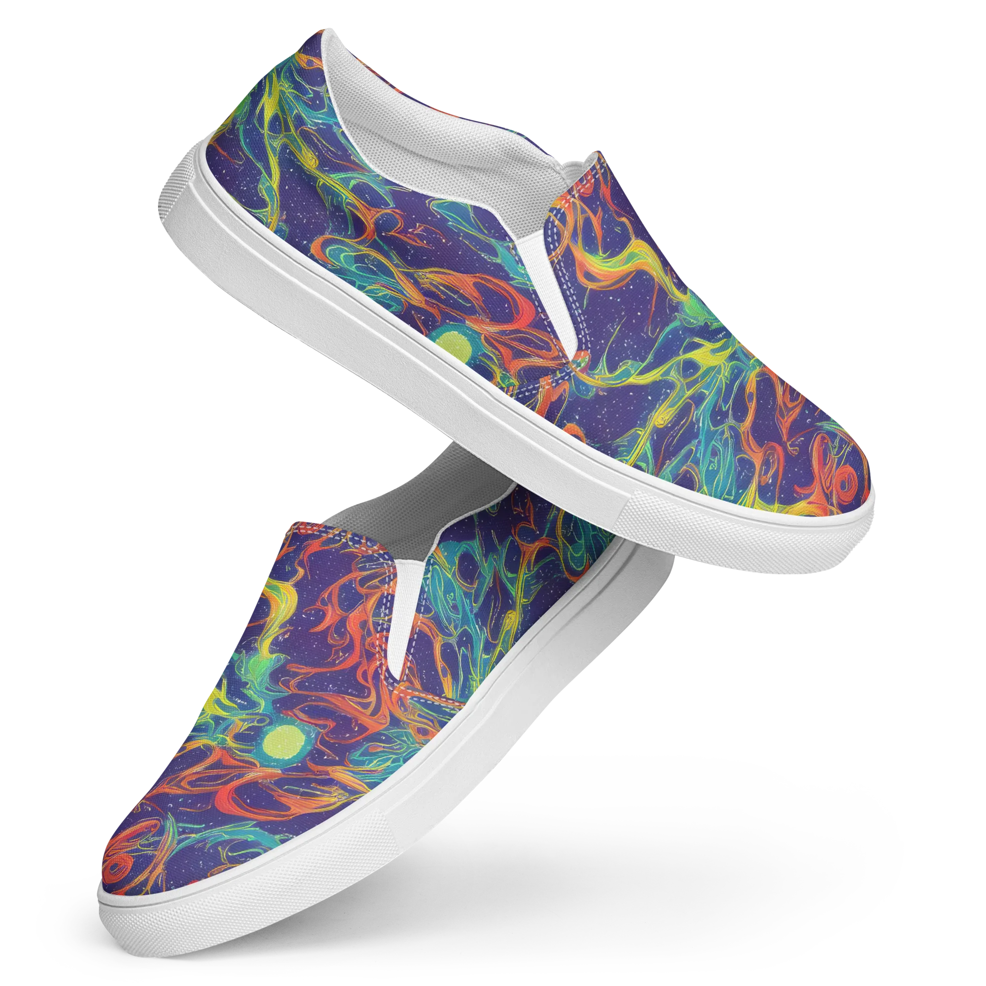 Prismatic Galaxy on Women's Slip-On Canvas Shoes — Front