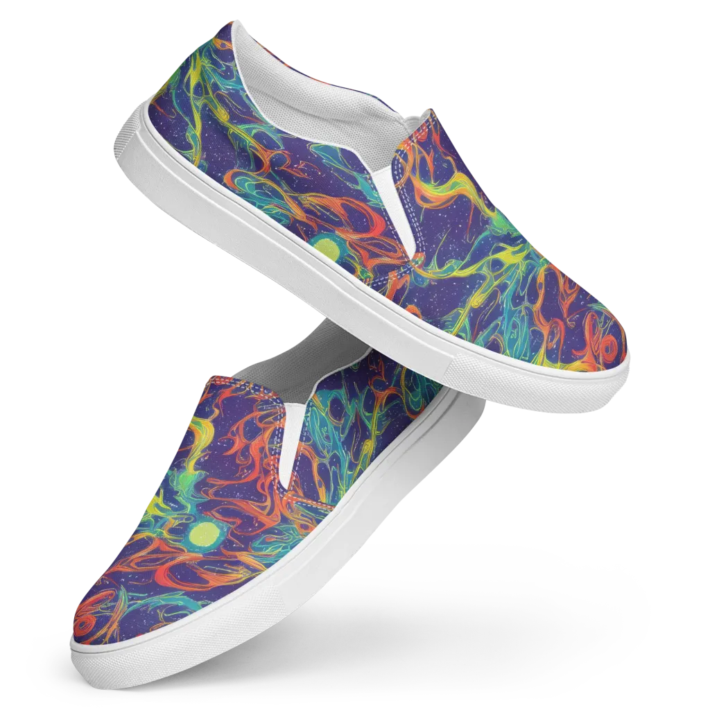 Prismatic Galaxy on Women's Slip-On Canvas Shoes — Front