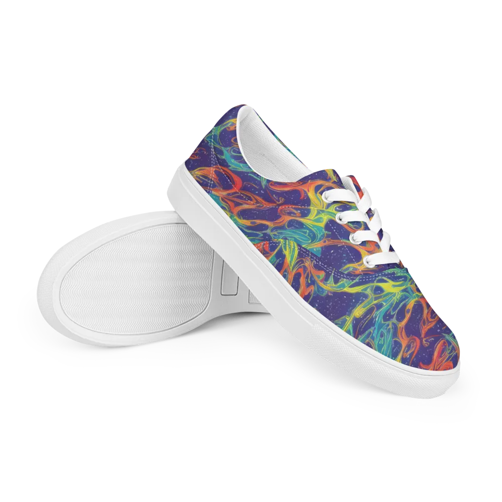 Prismatic Galaxy on Men's Lace-Up Canvas Shoes — Right Front
