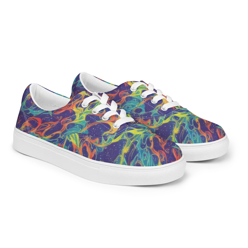 Prismatic Galaxy on Men's Lace-Up Canvas Shoes — Right Front