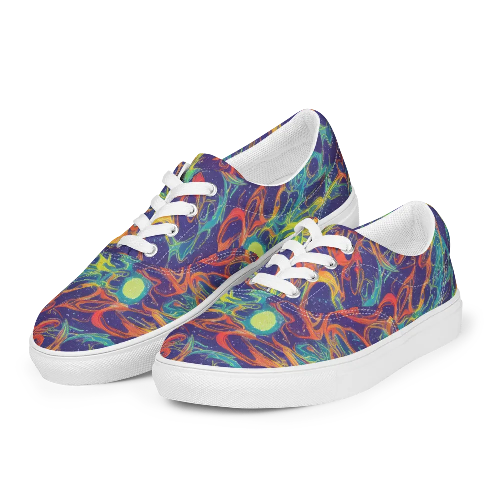 Prismatic Galaxy on Men's Lace-Up Canvas Shoes — Left Front