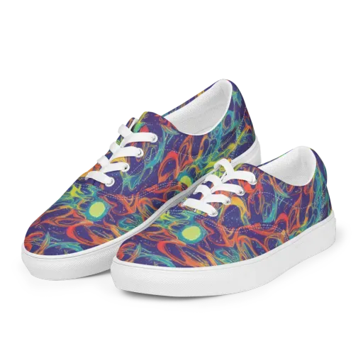 Prismatic Galaxy on a Men's Lace-Up Canvas Shoes