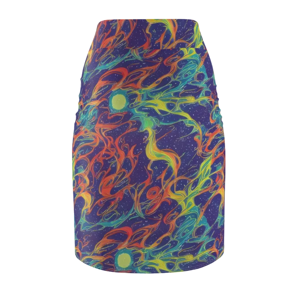 Prismatic Galaxy on Pencil Skirt — Back