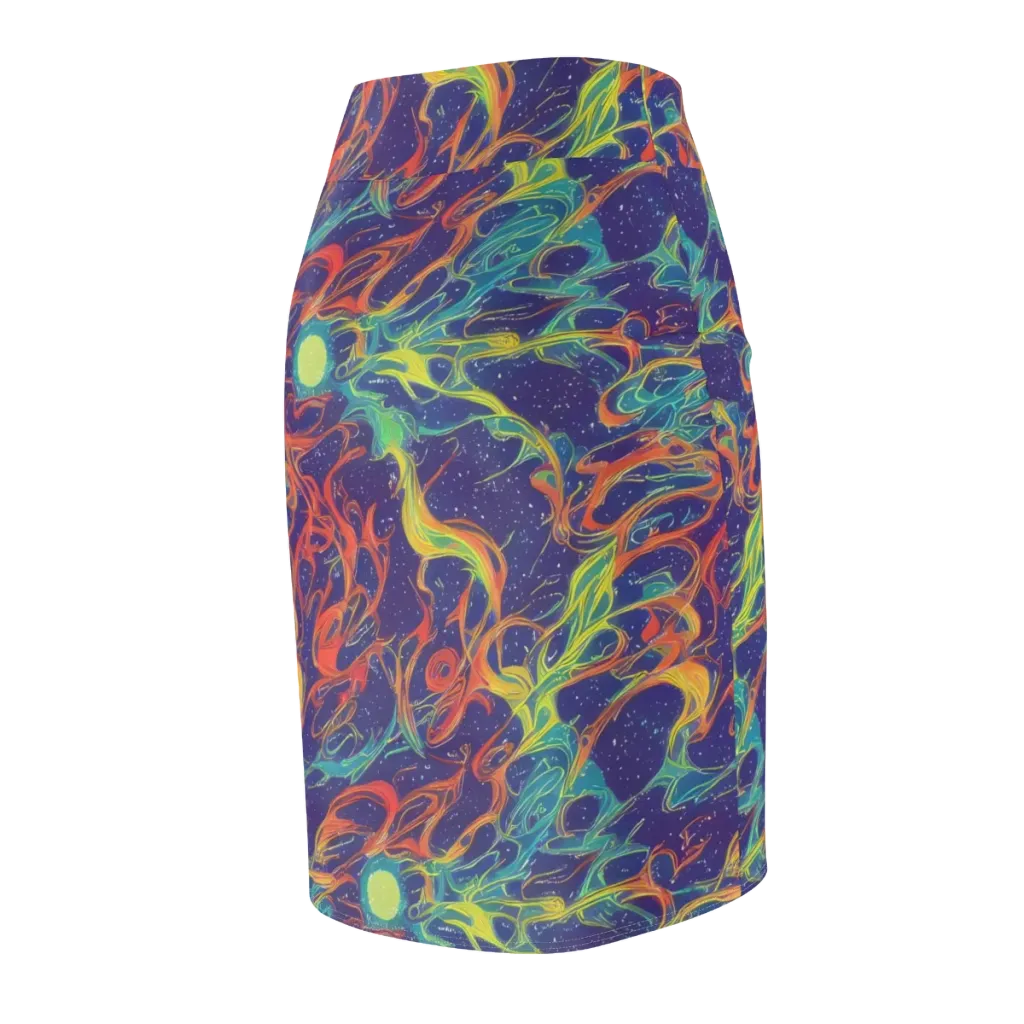 Prismatic Galaxy on Pencil Skirt — Back Side