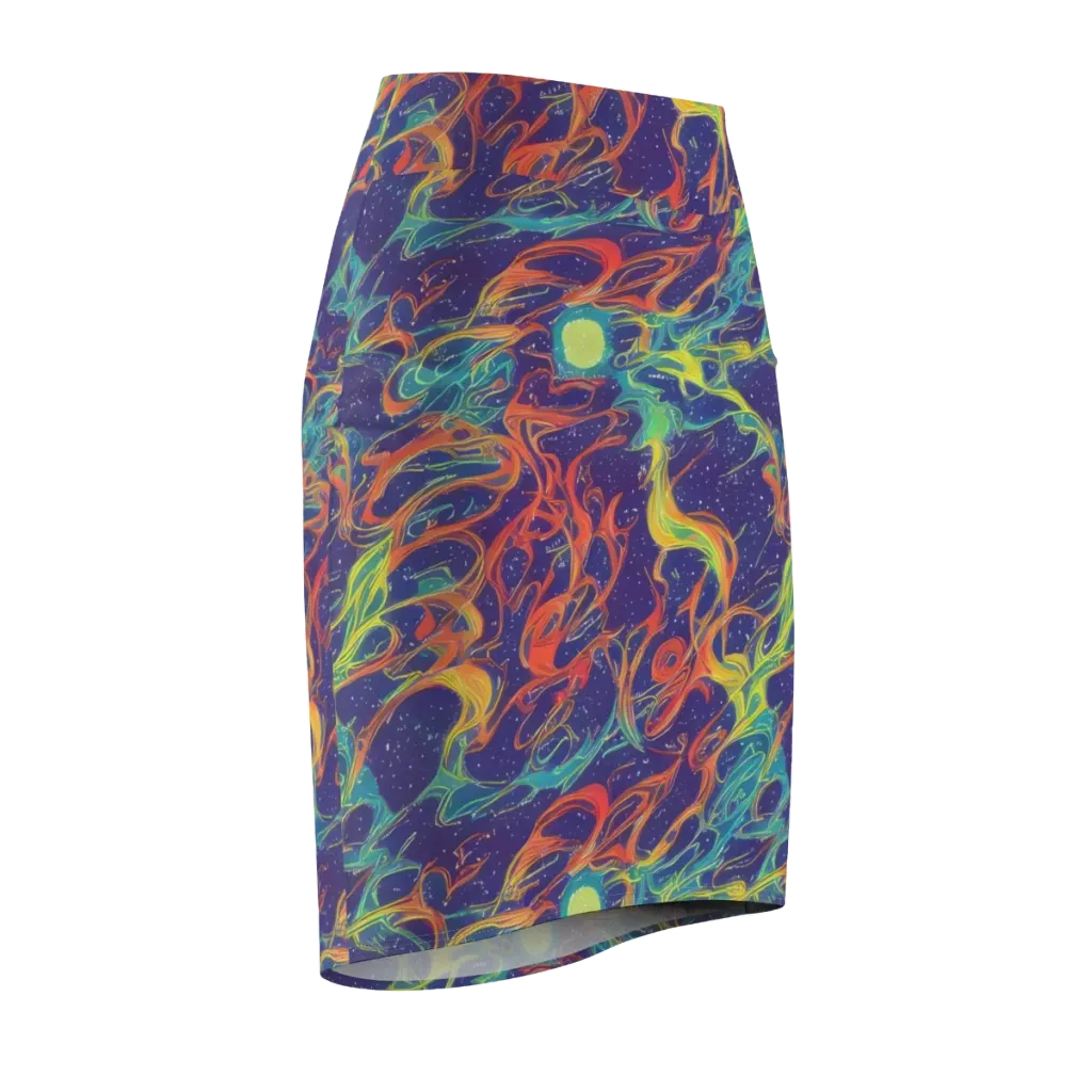 Prismatic Galaxy on Pencil Skirt — Front Side