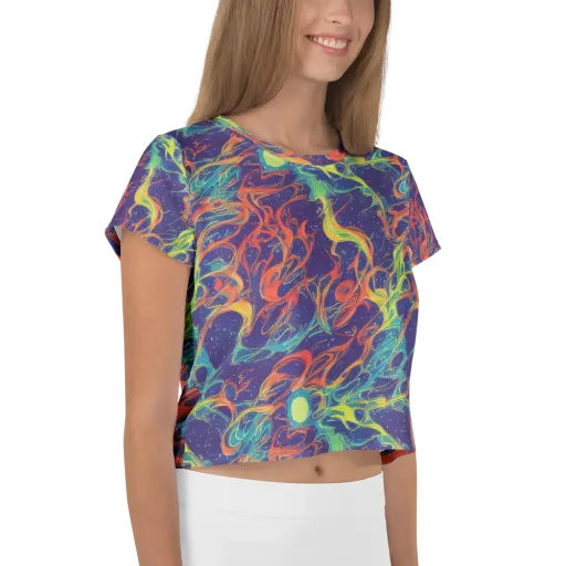 Prismatic Galaxy on a Crop Tee