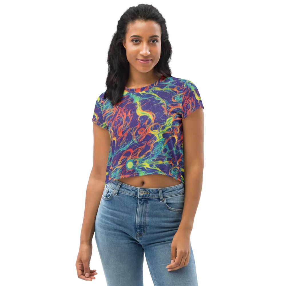 Prismatic Galaxy on Crop Tee — Front