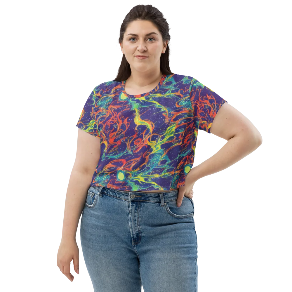 Prismatic Galaxy on Crop Tee — Front