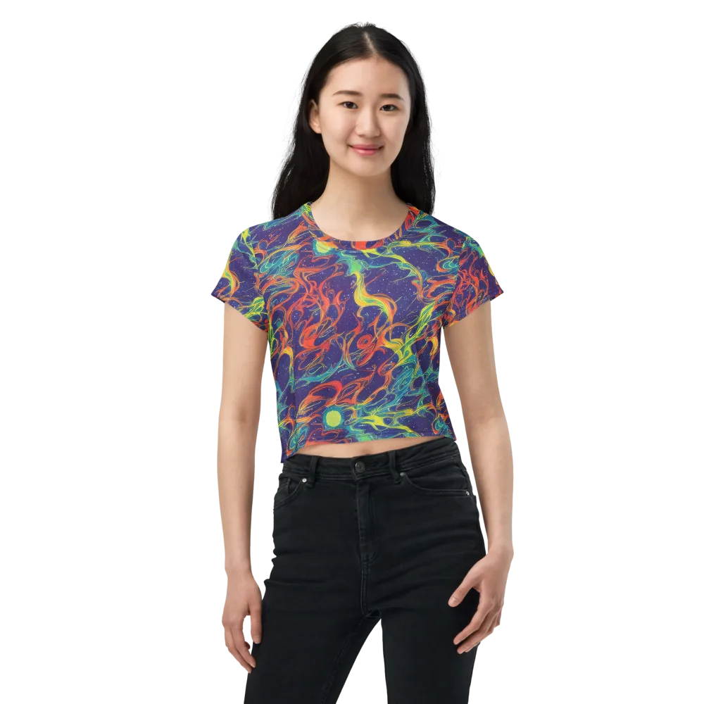 Prismatic Galaxy on Crop Tee — Front