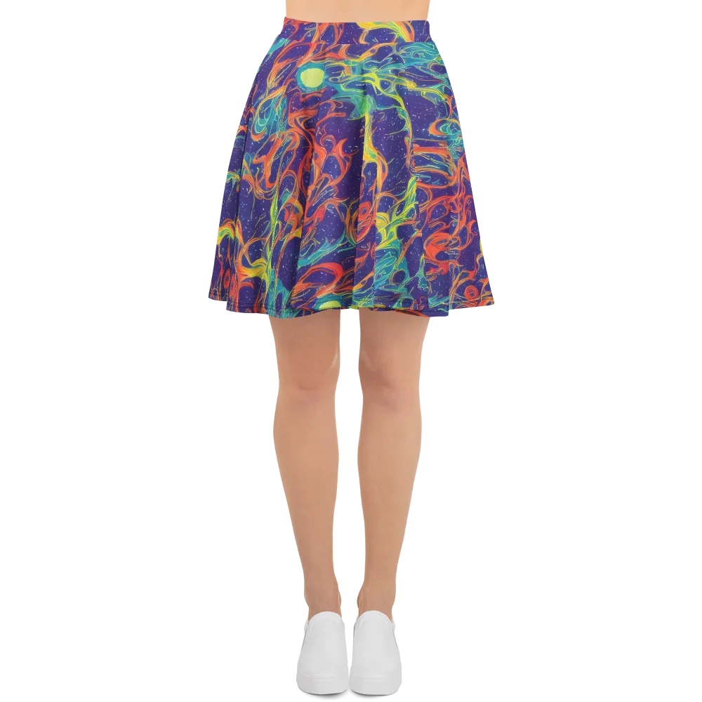Prismatic Galaxy on Skater Skirt — Front