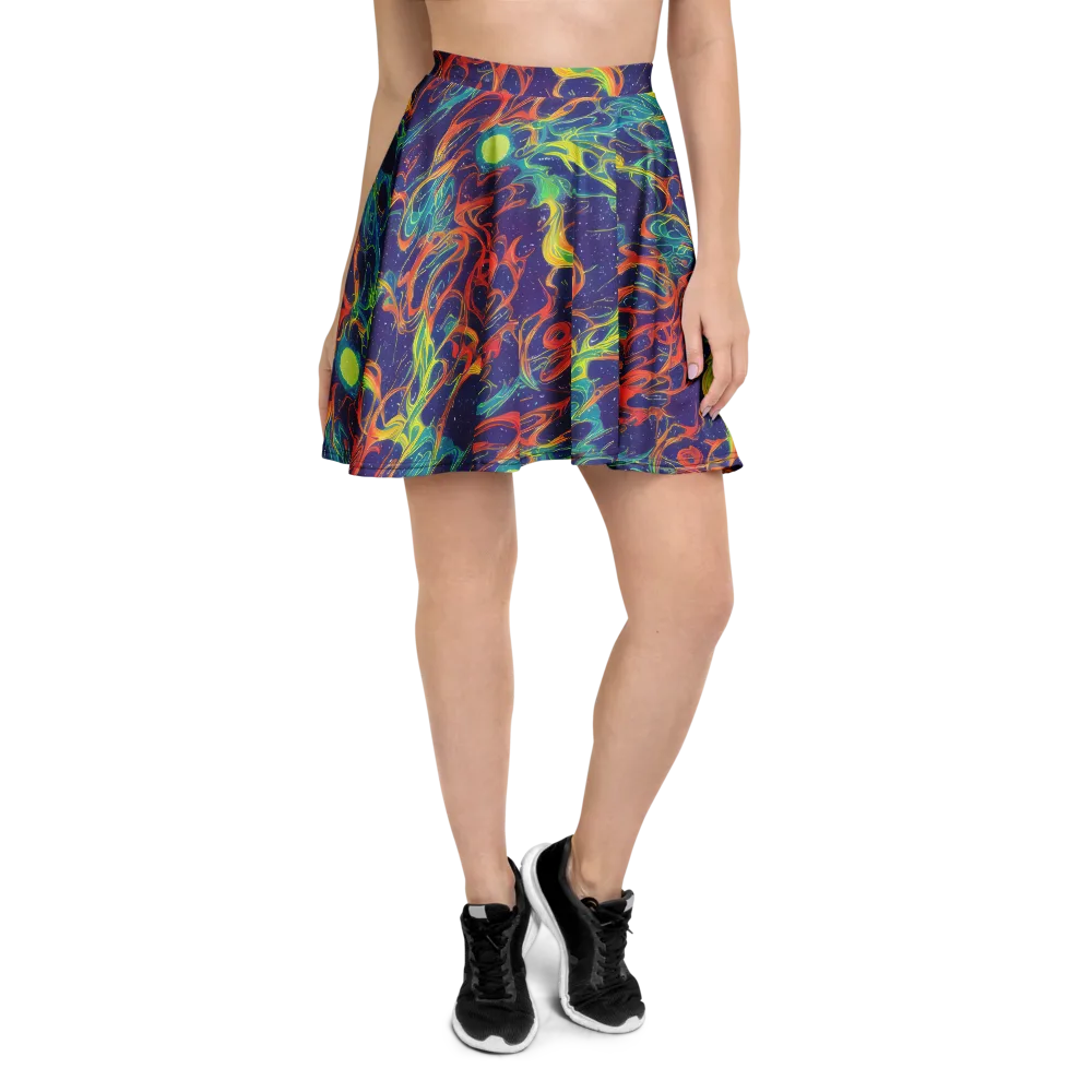 Prismatic Galaxy on Skater Skirt — Front