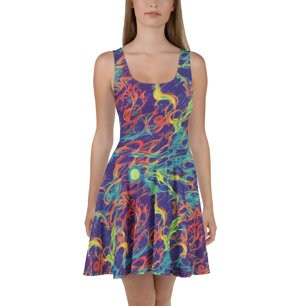 Prismatic Galaxy on Skater Dress — Front