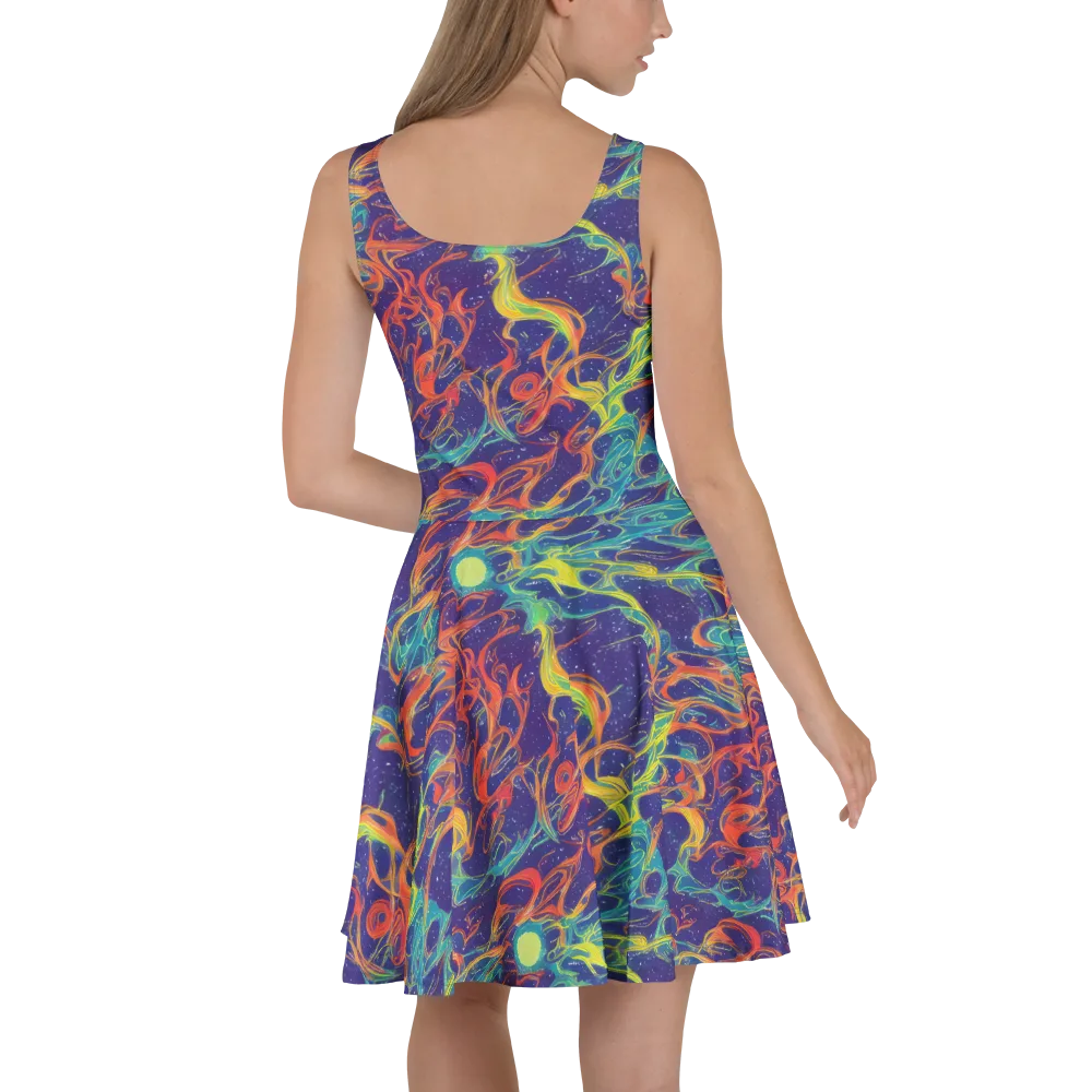 Prismatic Galaxy on Skater Dress — Back