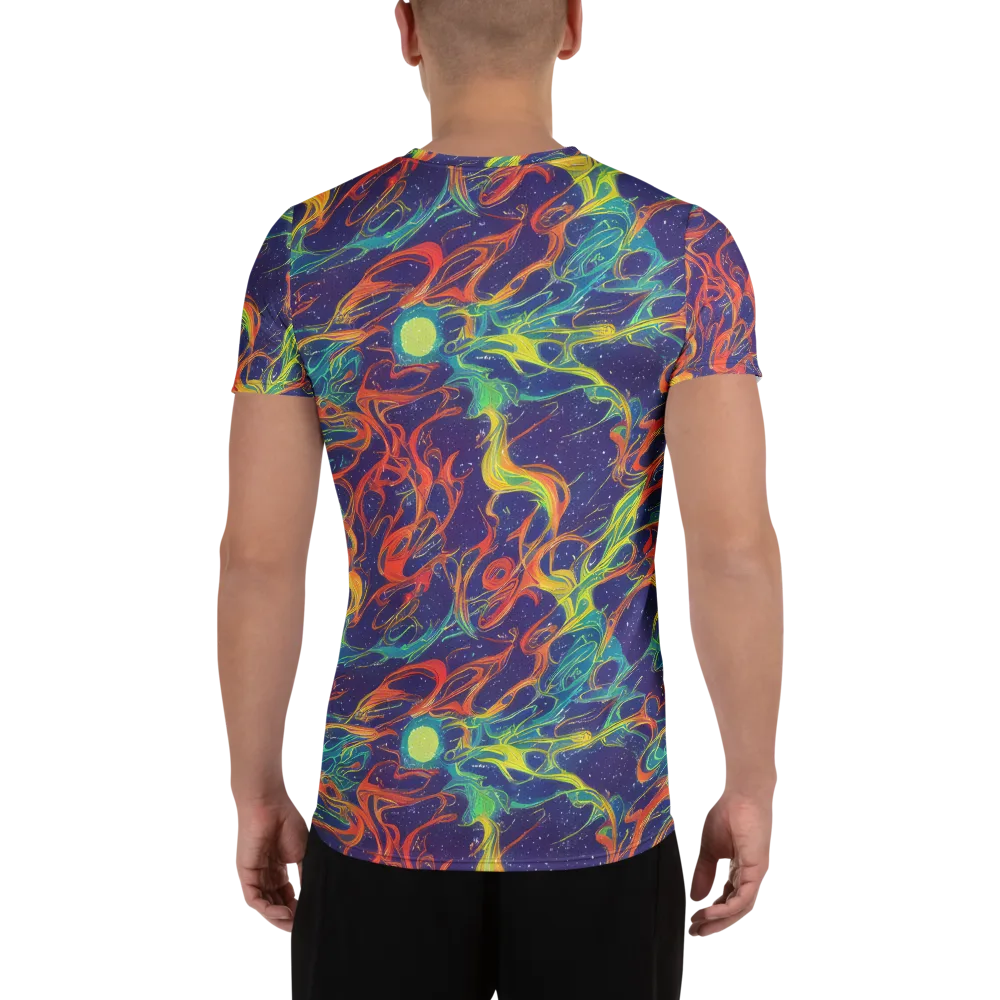 Prismatic Galaxy on Men's Athletic T-Shirt — Back