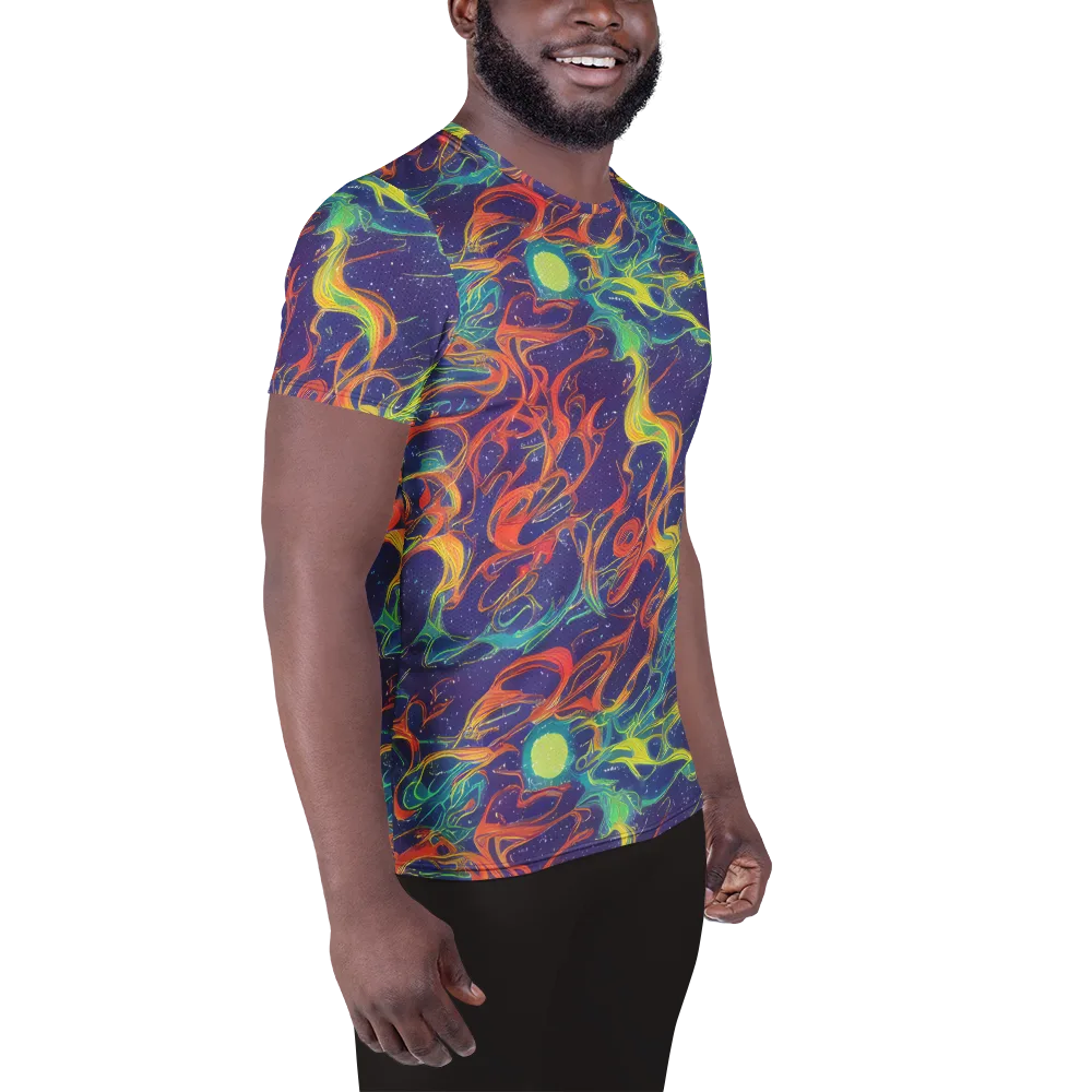 Prismatic Galaxy on Men's Athletic T-Shirt — Right