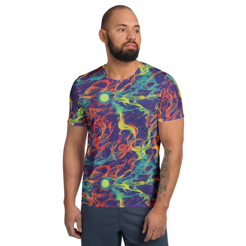 Prismatic Galaxy on Men's Athletic T-Shirt — Front