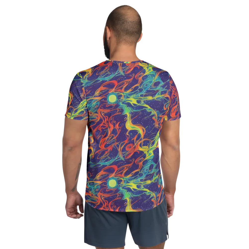 Prismatic Galaxy on Men's Athletic T-Shirt — Back