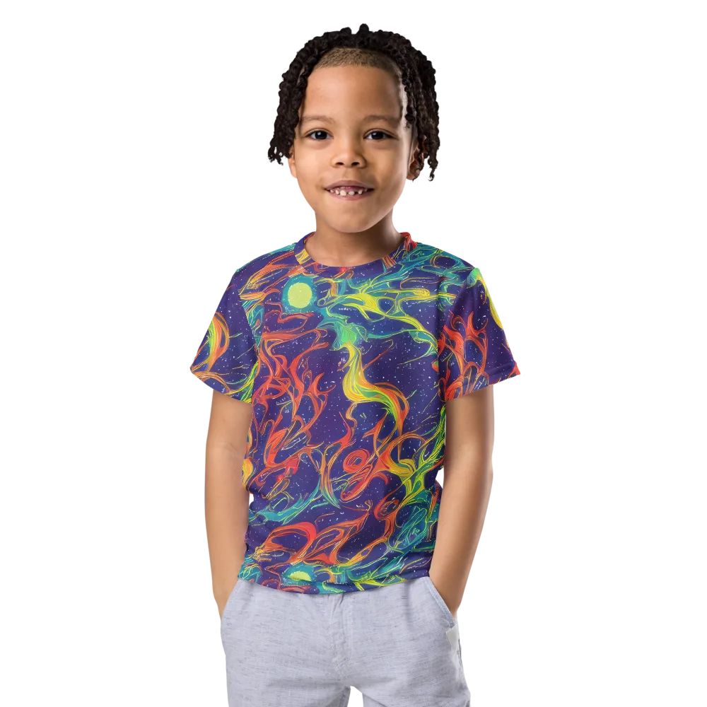 Prismatic Galaxy on Kids Crew Neck T-Shirt — Front