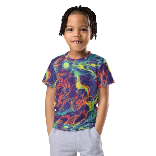 Prismatic Galaxy on a Kids Crew Neck T-Shirt