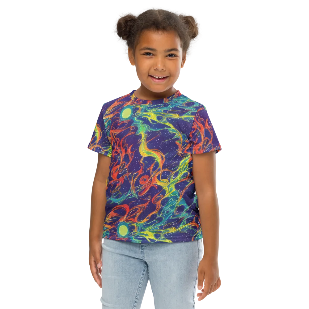 Prismatic Galaxy on Kids Crew Neck T-Shirt — Front