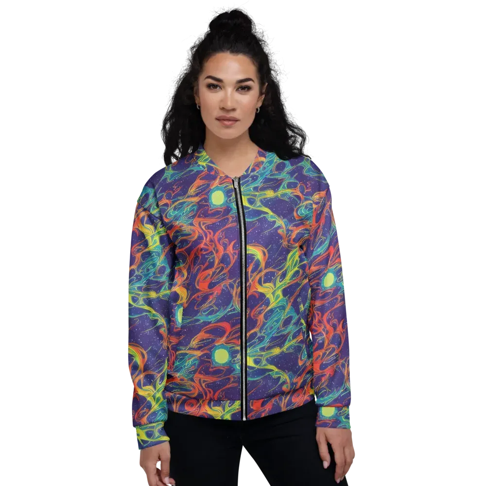 Prismatic Galaxy on Bomber Jacket — Front