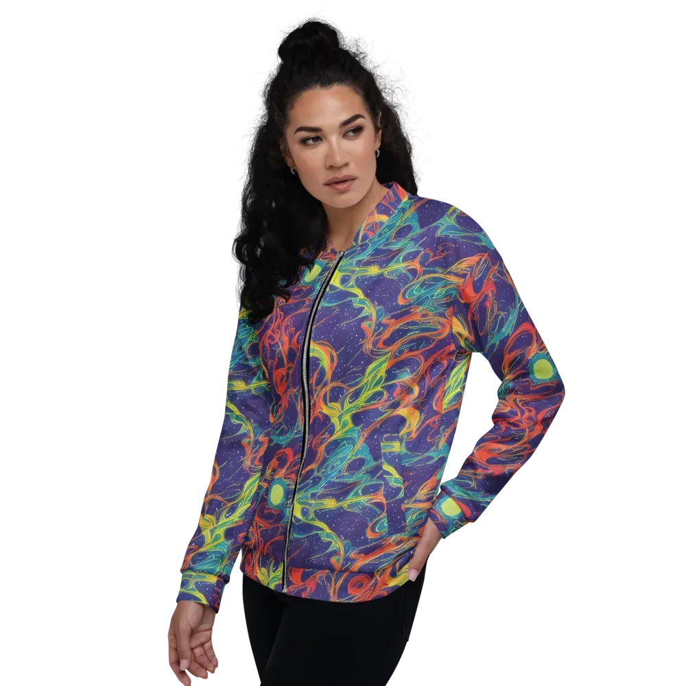 Prismatic Galaxy on Bomber Jacket — Left
